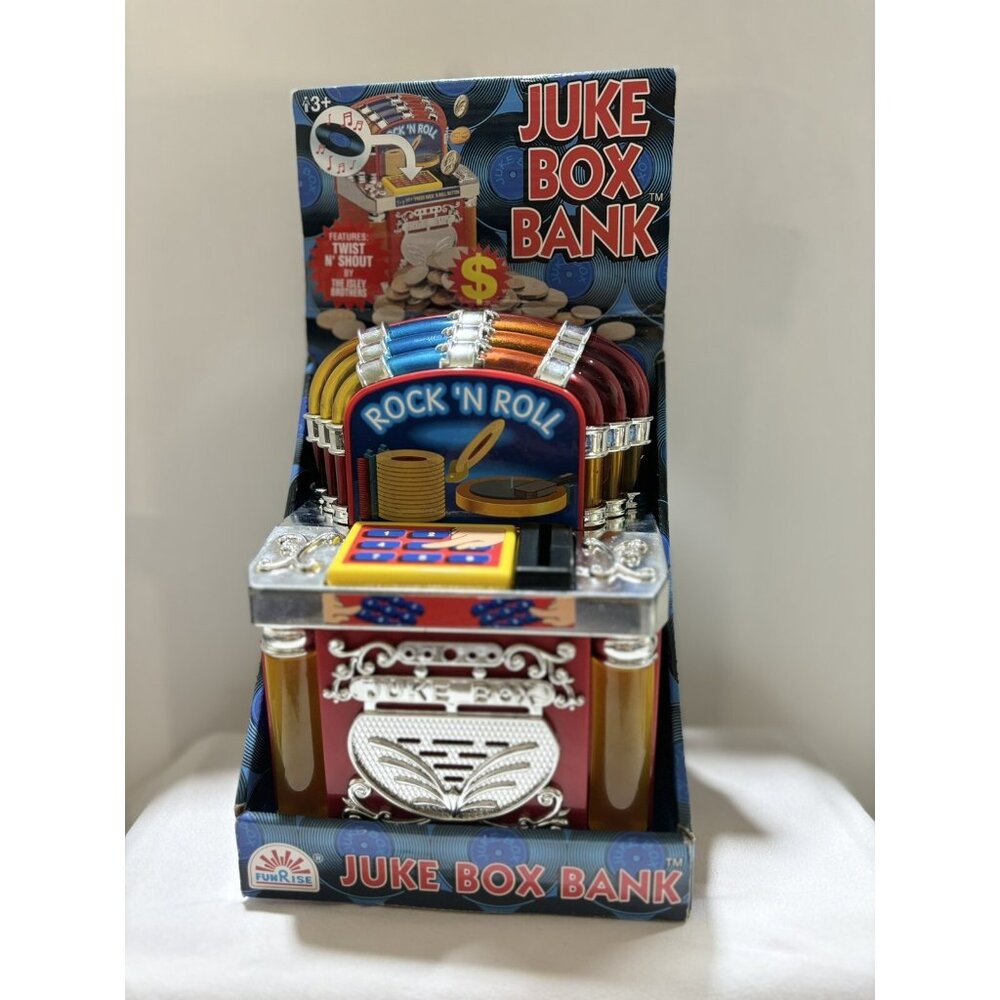 FUNRISE TOY ROCK-N-ROLL MUSICAL JUKEBOX BANK.UNOPENED NEW RARE